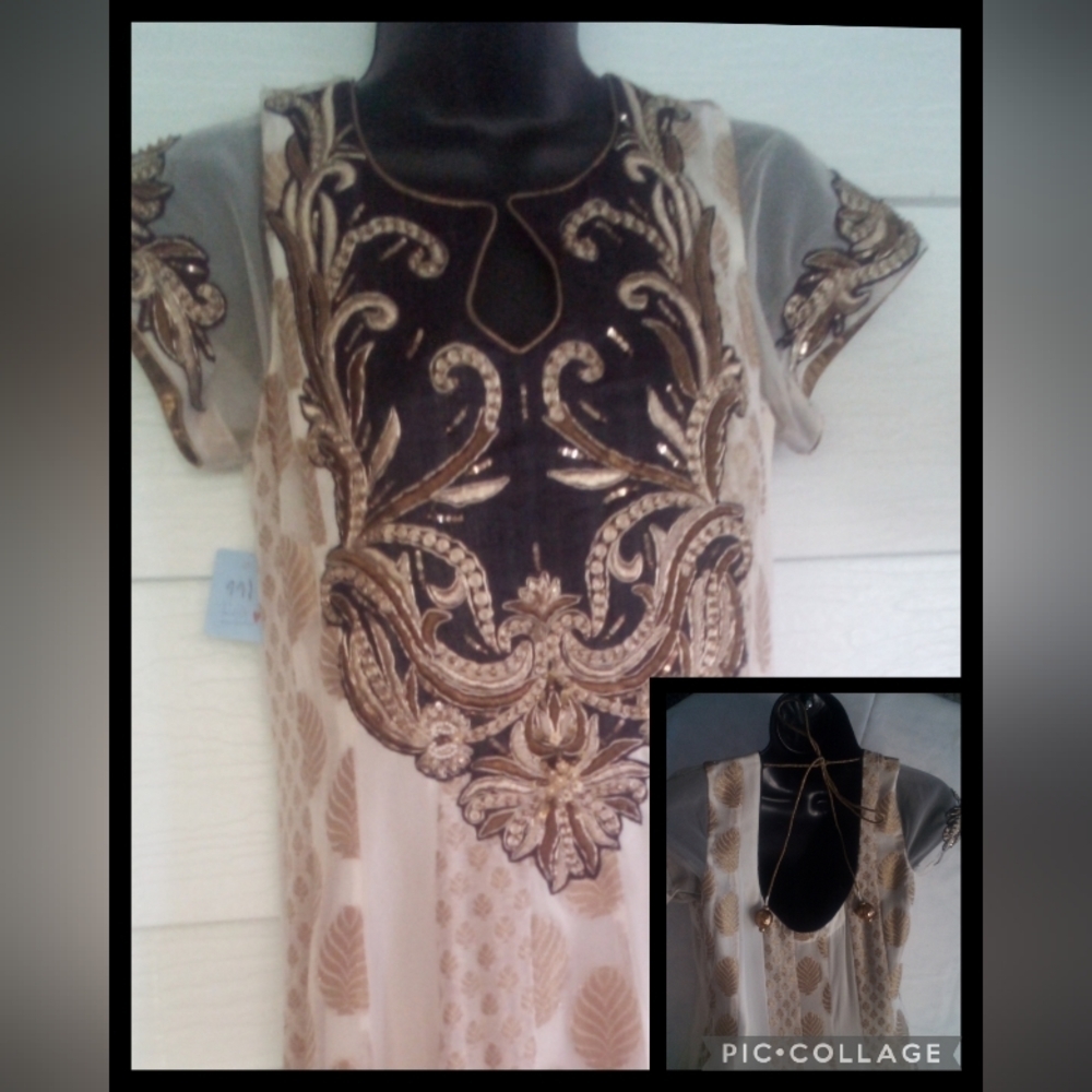 ELEGANT Handmade embroidered Dress.18